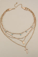 Load image into Gallery viewer, Cross &amp; Turquoise Necklace Trio
