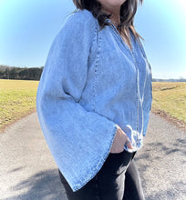 Load image into Gallery viewer, Chambray Bell Sleeve Top
