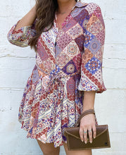 Load image into Gallery viewer, Berry Patchwork Shirtdress
