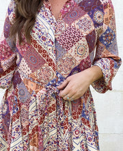 Load image into Gallery viewer, Berry Patchwork Shirtdress
