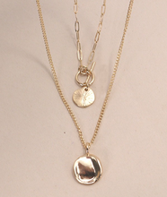 Load image into Gallery viewer, Hammered Gold Layered Necklace
