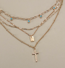 Load image into Gallery viewer, Cross &amp; Turquoise Necklace Trio
