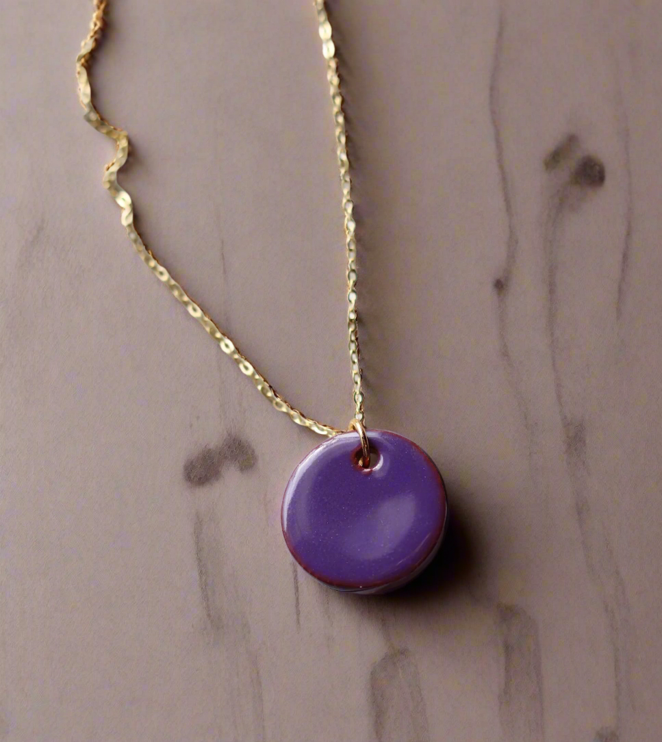 Deep Purple Clay Hope Necklace